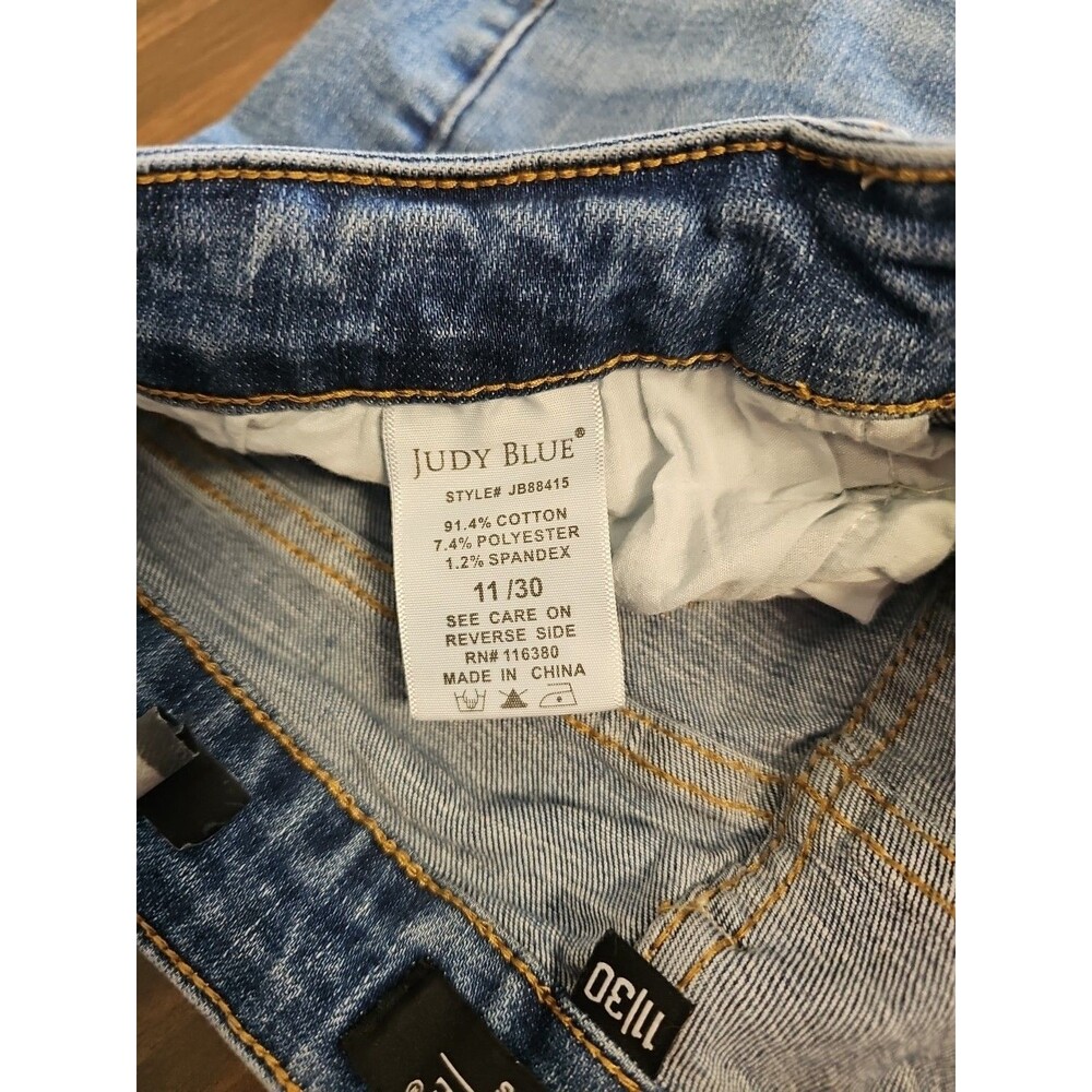 Judy Blue Light Blue Distressed Skinny Jeans - Picture 5 of 11